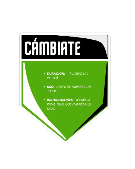 Carta Cámbiate de Kings Padel League, nivel verde