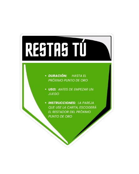 Carta Restas tú de Kings Padel League, nivel verde